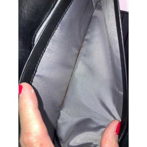 COACH LARGE BLACK SMOOTH LEATHER WALLET WITH EMBOSSED LOGO - Picture 8 of 14